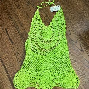 Green Crochet top new with tags